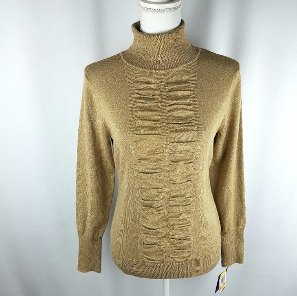 Women's gold turtleneck sweater Clearance
